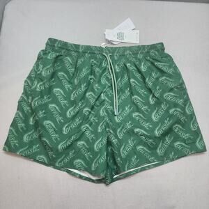 Lacoste Men's Swim Shorts Green White New Size M - NWT